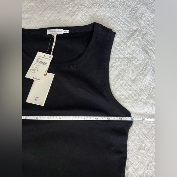 Good American Ruched Tank Mini Dress in Black, size 3 NWT! Love Island Themed - Picture 11 of 12